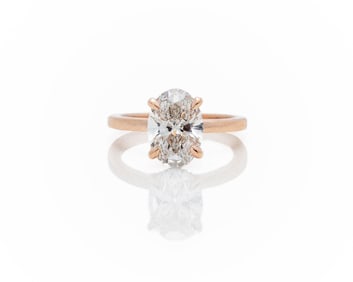 14kt Rose Gold Oval Diamond Engagement Ring