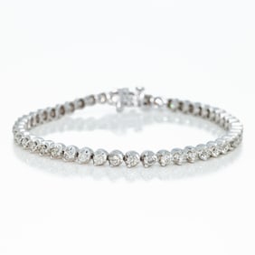 White Gold 3 ctw Natural Diamond Tennis Bracelet