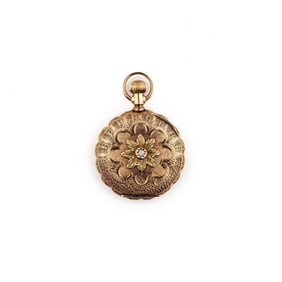 Elgin 14KT Tri-Color Gold Hunter Pocket Watch