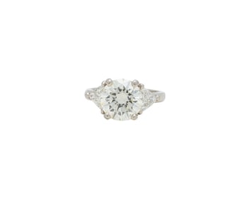 Platinum 5.15 ctw Three Diamond Engagement Ring