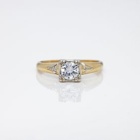 Antique 14k Gold Solitaire Diamond Engagement Ring