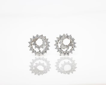 Tiffany Co 18kt White Gold Diamond Spiral Earrings