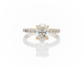 14kt Yellow Gold Oval Diamond Engagement Ring