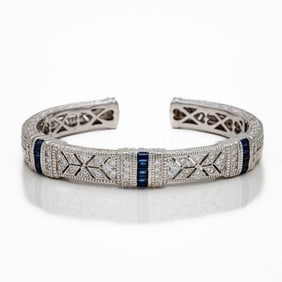 18kt White Gold Judith Ripka Cuff Bracelet