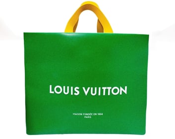Louis Vuitton Green Leather Shopper Tote MM