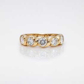 14kt Gold 5 Stone 1.25 ctw Diamond Wedding Band
