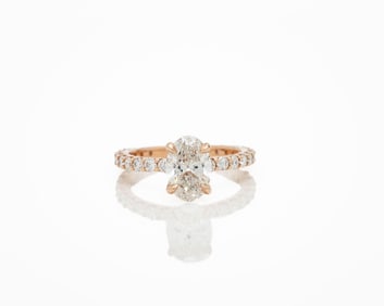 14kt Rose Gold Oval Diamond Engagement Ring