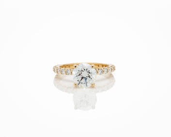 14kt Yellow Gold Round Diamond Engagement Ring