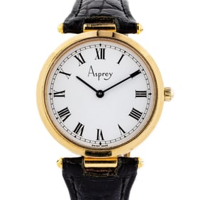 Vintage Asprey 18kt Yellow Gold Vendome Wristwatch