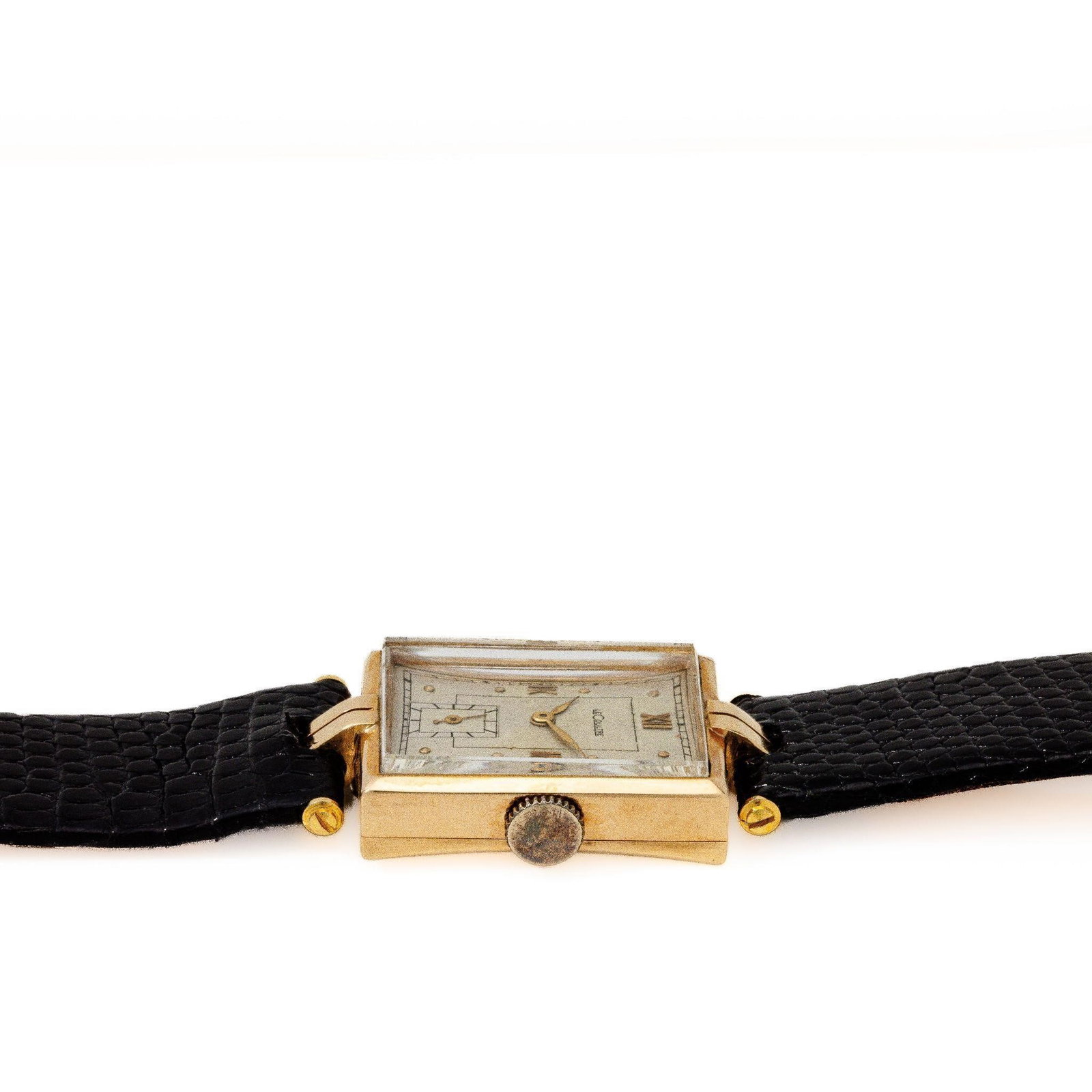 LeCoultre Rectangular 14k Gold Art Deco Wristwatch - 2