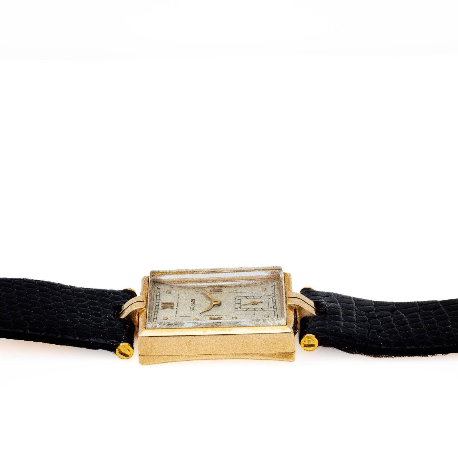 LeCoultre Rectangular 14k Gold Art Deco Wristwatch - 3
