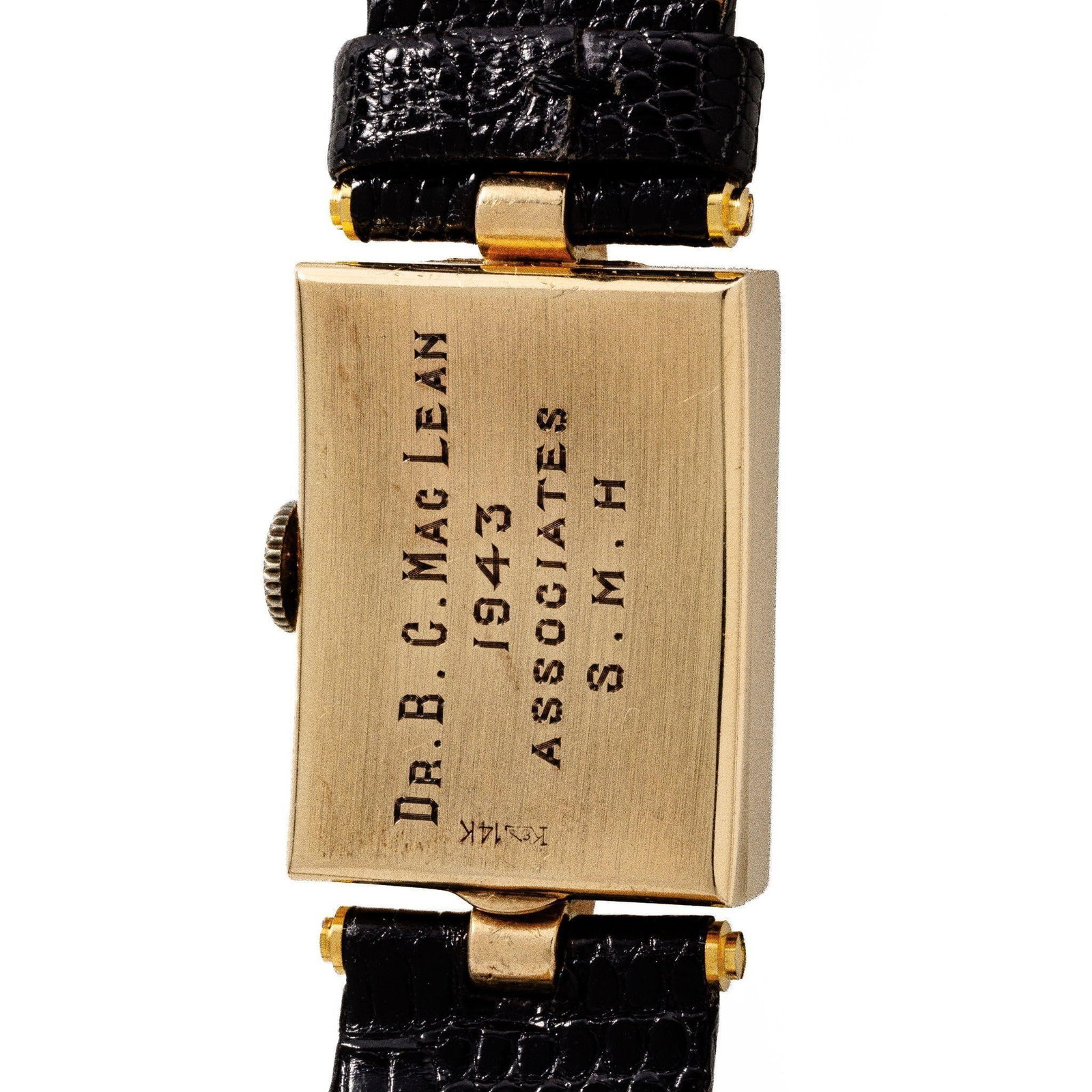 LeCoultre Rectangular 14k Gold Art Deco Wristwatch - 5