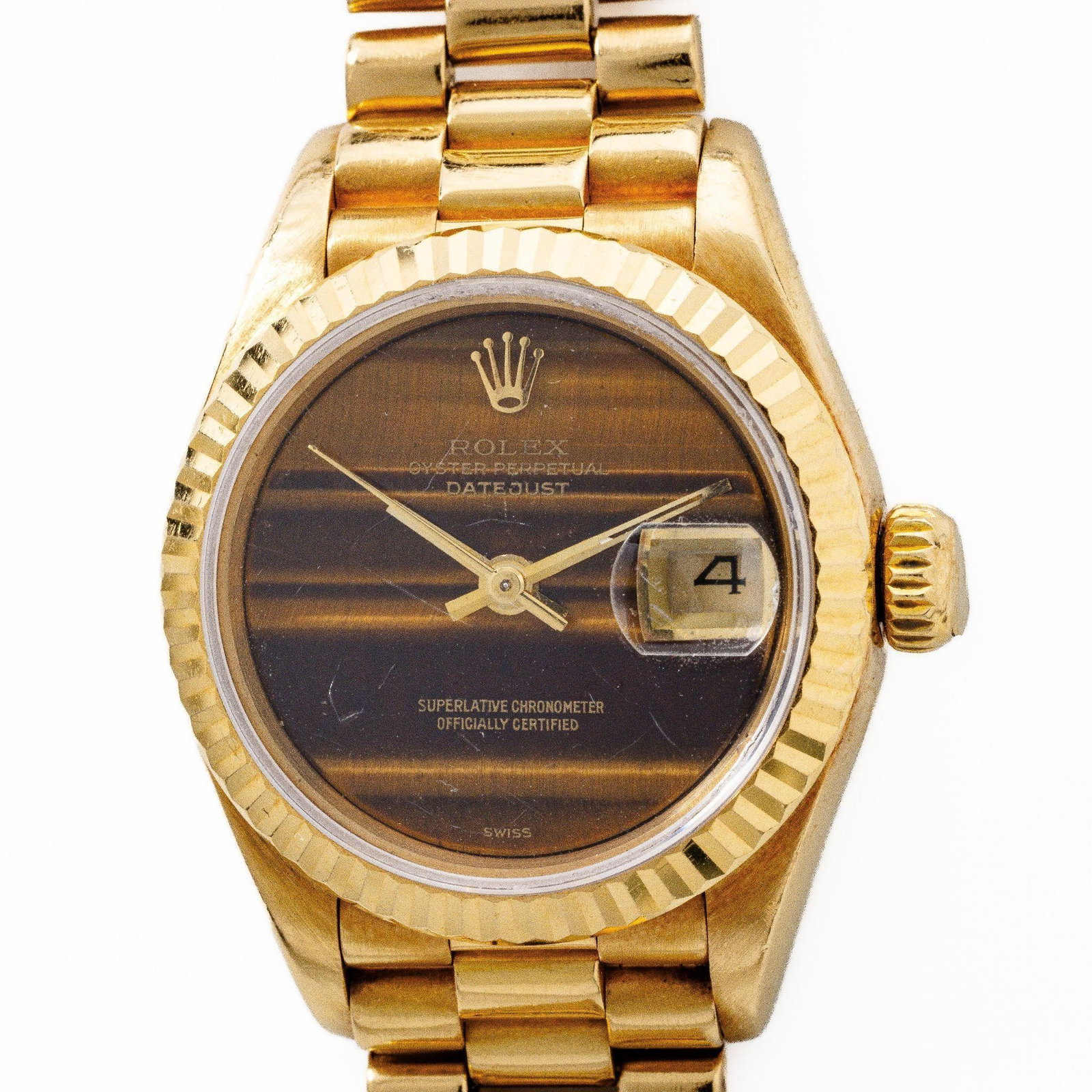 Rolex President 69178 18kt Tiger Eye Dial Watch: Rolex Lady President Ref. 69178 18kt Yellow Gold Wristwatch Widely known as the 'Ladies President;' this Rolex Ref. 69178 represents one of the most iconic and recognizable configurations in the