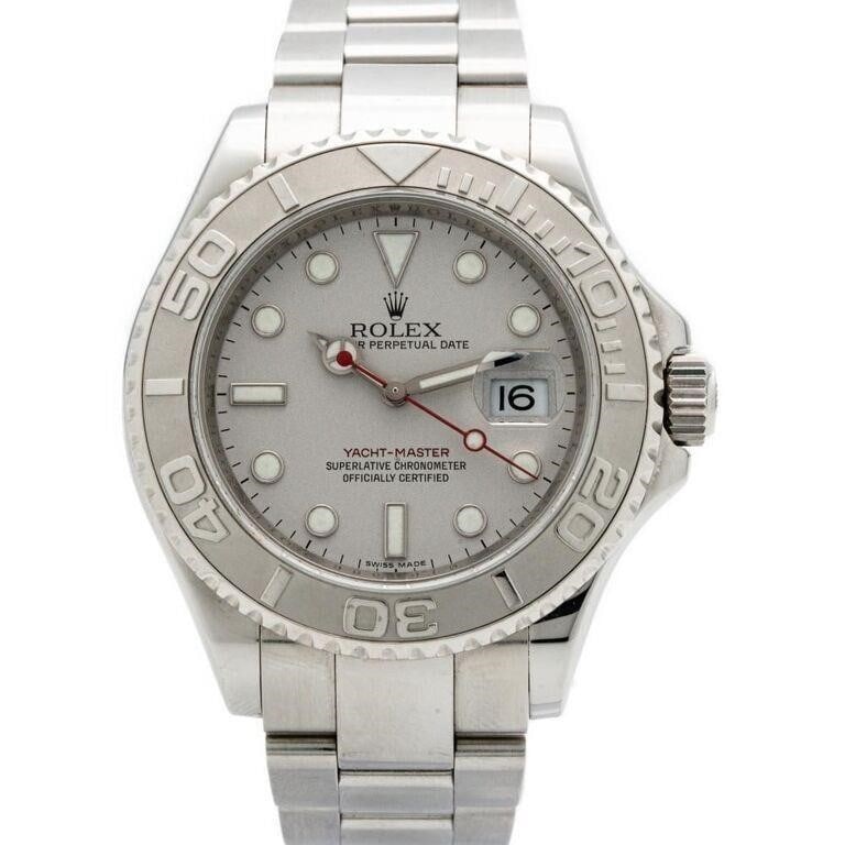 Rolex Yacht-Master 16622 Platinum 40mm Wrist Watch: Rolex Yacht-Master Ref. 16622 · Stainless Steel & Platinum · 40 mm · Caliber 3135 Automatic · Box & Papers A superb example of Rolex's nautical-inspired luxury sports watch; this Yacht-Master