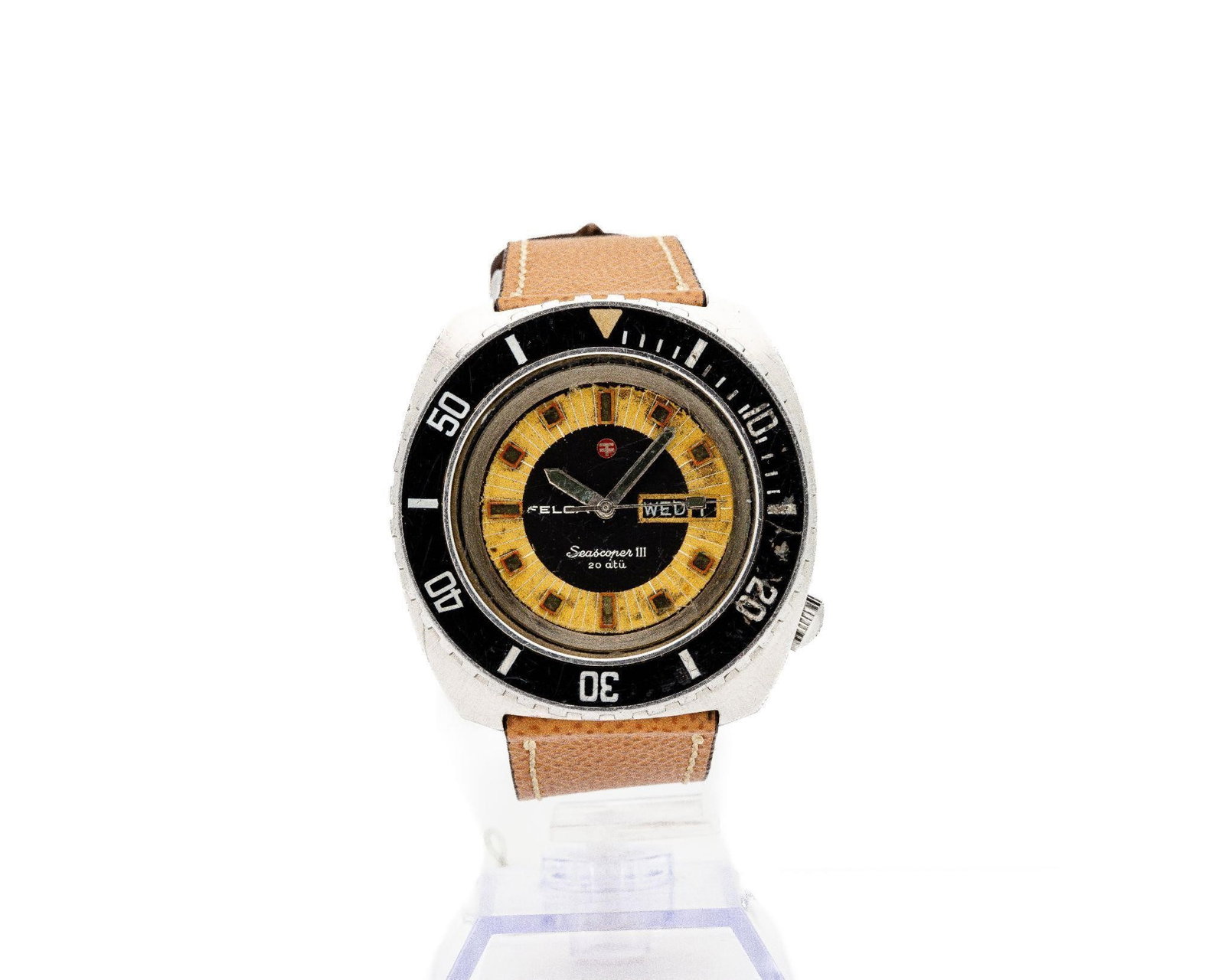 Vintage Steel Felca III Automatic Diver Watch: Felca Seascoper III · Stainless Steel · Automatic · 43 mm · Vintage 1960s Swiss Dive Watch A robust and historically significant dive watch; the Felca Seascoper III embodies the golden era of