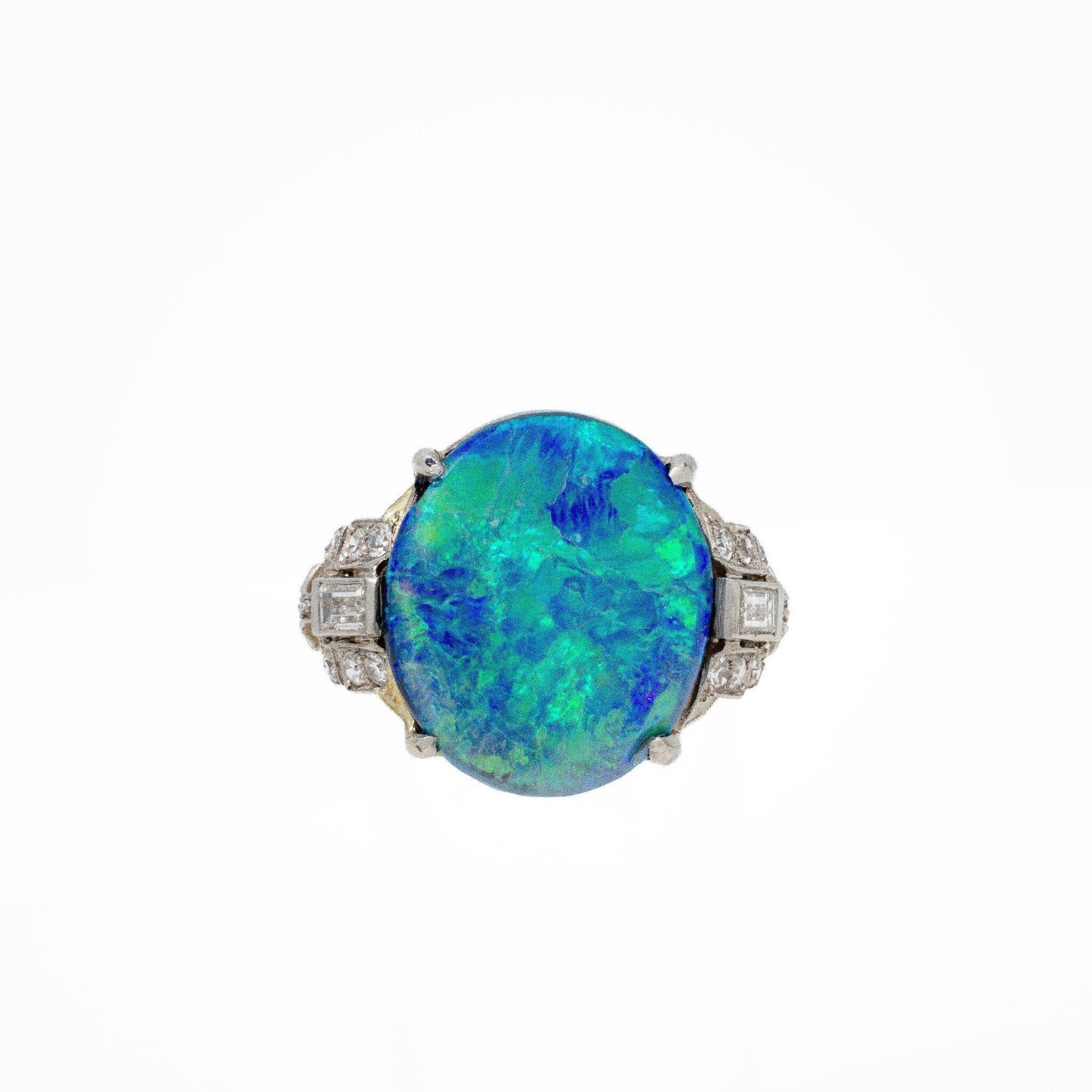 Antique J.E. Caldwell 18kt Gold Opal Diamond Ring (1 of 5)