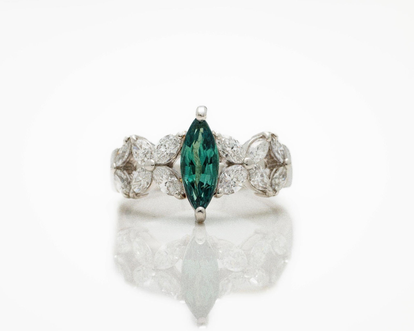 Platinum GIA Natural Alexandrite Diamond Ring (1 of 7)