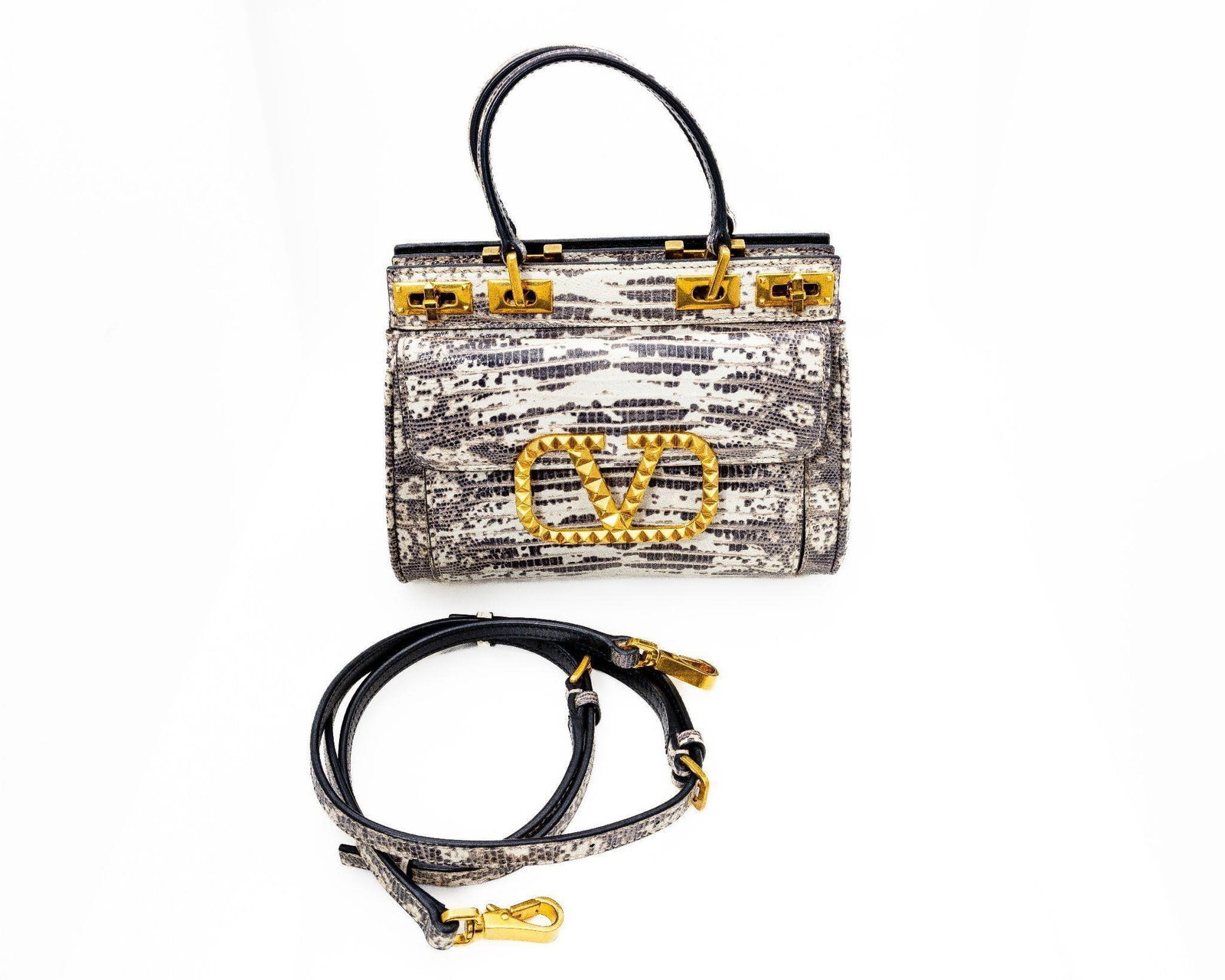 Valentino VLOGO Genuine Python Top Handle Bag - 5