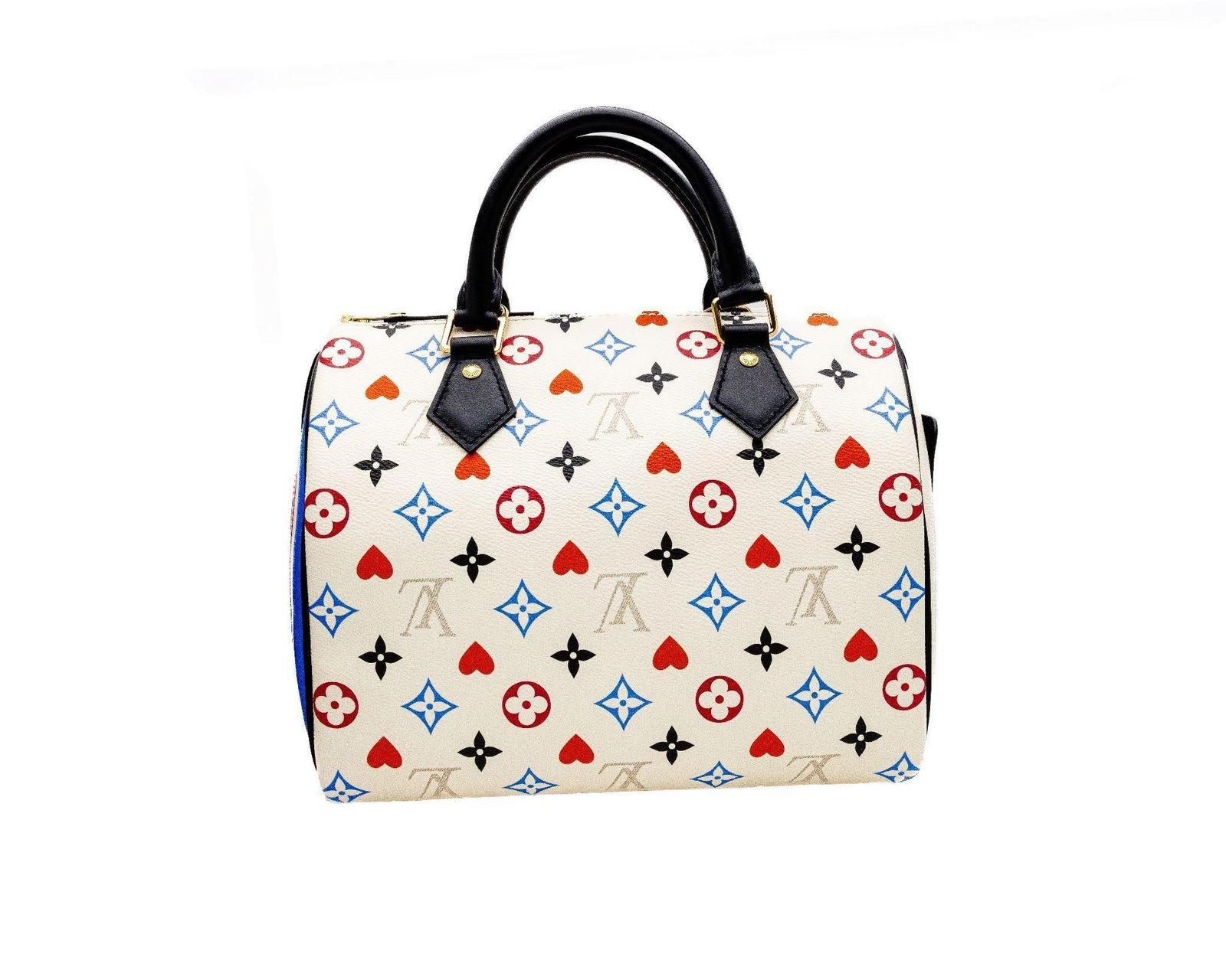 Louis Vuitton Speedy Bandoulière 25 - Game On: Louis Vuitton Speedy Bandoulière 25 - Game On Collection Limited Edition · White Monogram Canvas with Multicolor Motifs · Gold-Tone Hardware · Made in Italy A collector's edition of Louis Vuitton'