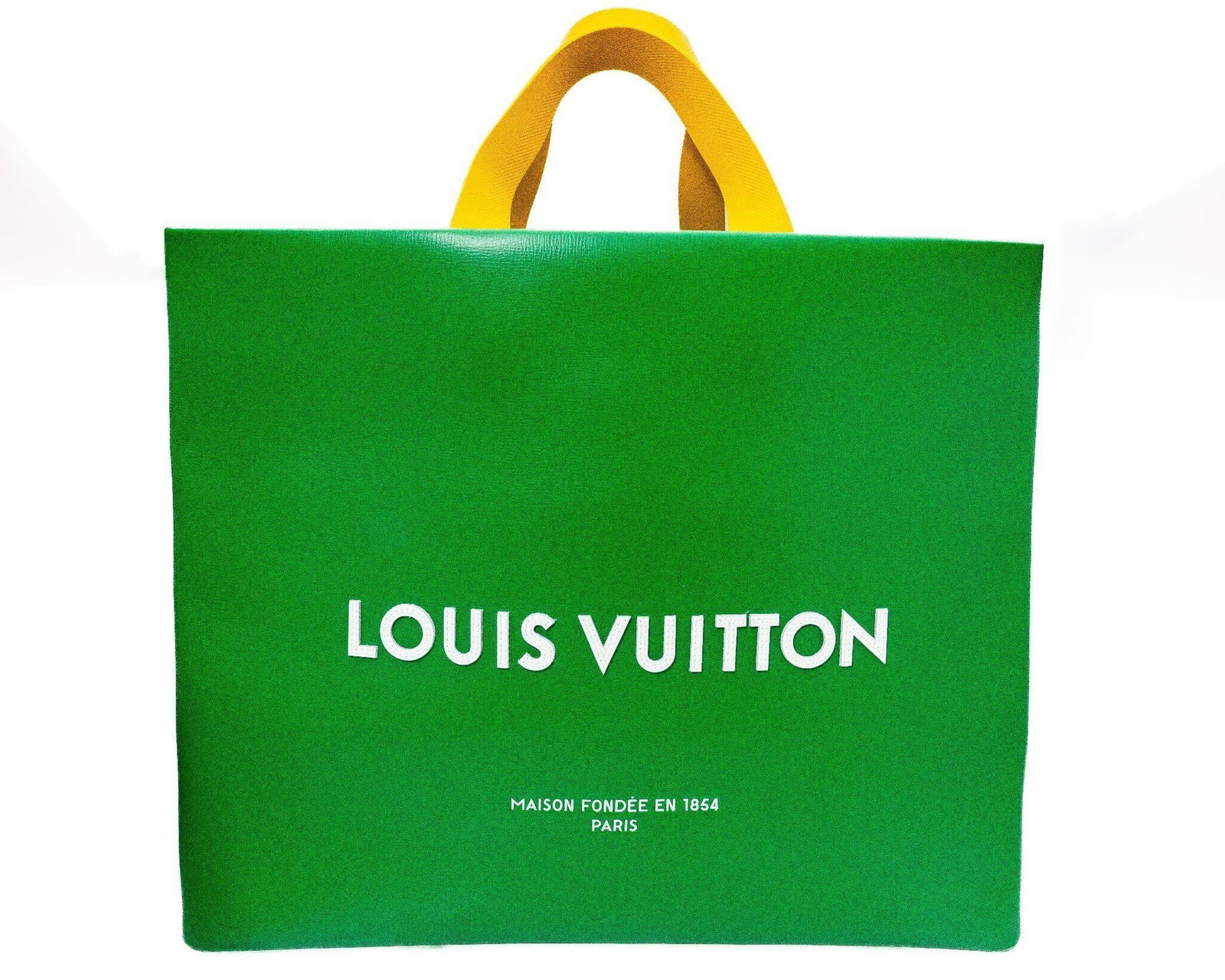 Louis Vuitton Green Leather Shopper Tote MM (1 of 5)
