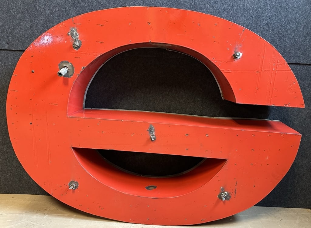 57" "E" Porcelain Advertising Neon Letter Sign (1 of 6)