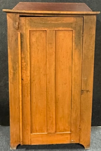 Antique Ca. 1870s One Door Jelly Cupboard w/ Original Pumpkin Paint (1 of 12)