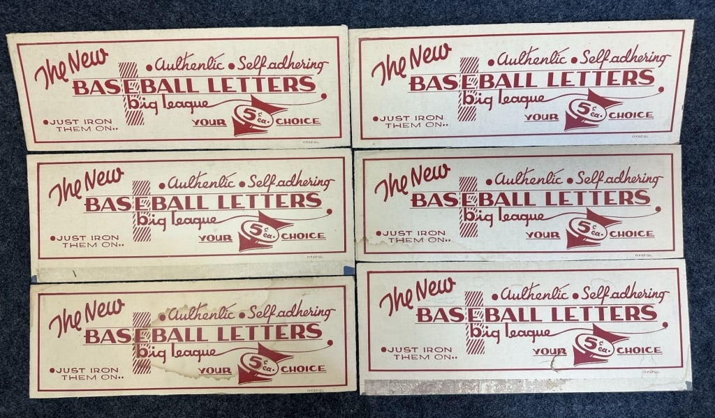LOT OF 6 VINTAGE 1930S 40S BIG LEAGUE BASEBALL FEL 17"X6" SEE ALL PHOTOS FOR A BETTER IDEA ON (1 of 8)