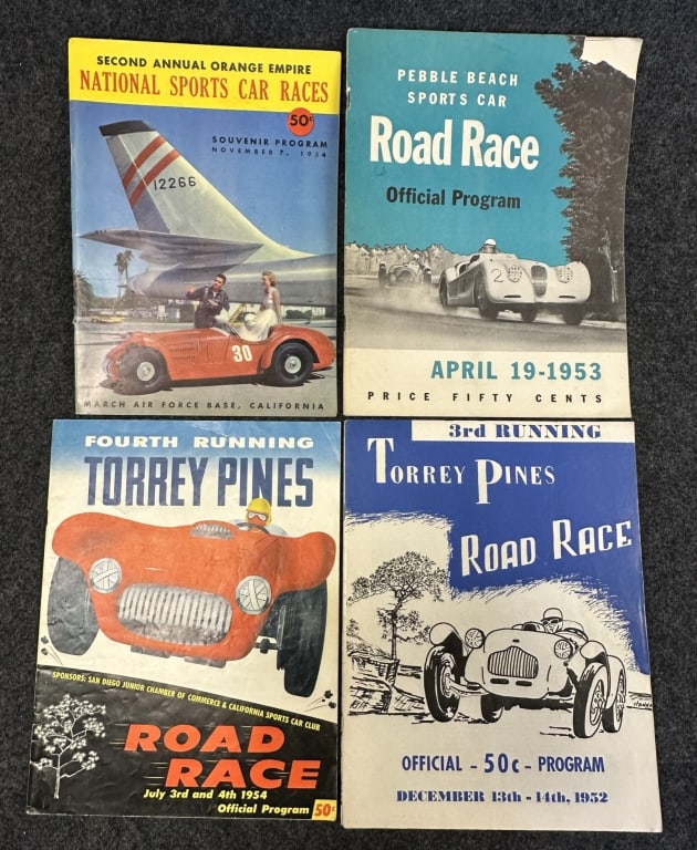 LOT OF 4 TORREY PINES ROAD RACE 1952 1953 1954 OFF SEE ALL PHOTOS FOR A BETTER IDEA ON CONDITION: SEE ALL PHOTOS FOR A BETTER IDEA ON CONDITION