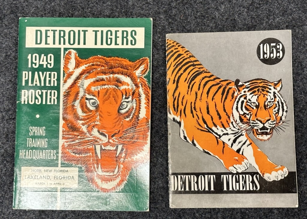 LOT OF 2 1949 & 1953 DETROIT TIGERS PLAYER ROSTER BOTH IN GOOD CONDITION FOR AGE SEE ALL PHOTOS FOR: BOTH IN GOOD CONDITION FOR AGE