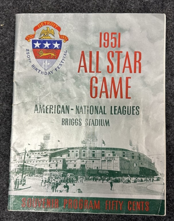 1951 ALL STAR GAME BRIGGS STADIUM DETROIT PROGRAM OVERALL GOOD CONDITION WITH MINOR COVER WEAR SEE (1 of 9)