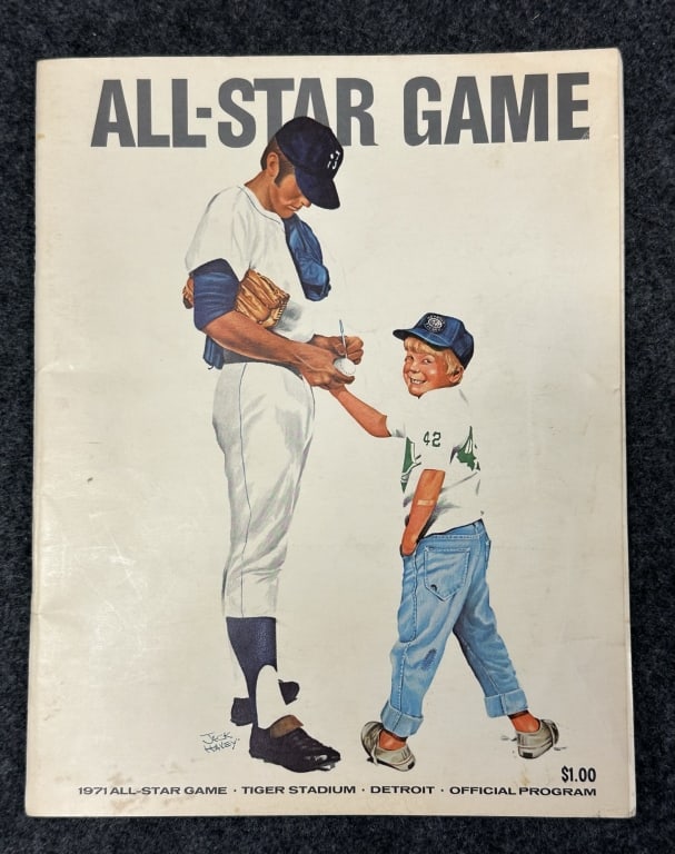 1971 ALL-STAR BASEBALL GAME TIGER STADIUM DETROIT GOOD CONDITION WITH LIGHT COVER WEAR, MINOR TONING: GOOD CONDITION WITH LIGHT COVER WEAR, MINOR TONING TO COVER