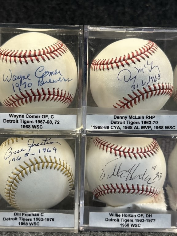 LOT OF 4 1968 DETROIT TIGERS WORLD SERIES CHAMPION ALL SIGNED ON OFFICAL MAJOR LEAGUE BALLS, FREEHAN (1 of 6)
