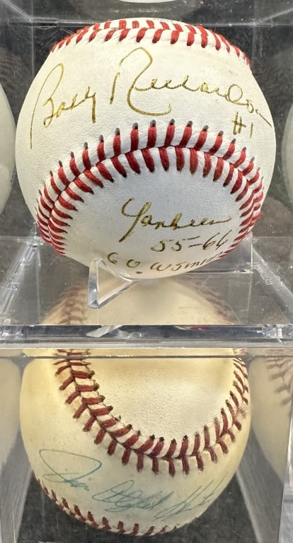 LOT OF 2 HALL OF FAME & ALL STAR PLAYERS SIGNED AU RICHARDSON ON RAWLINGS OFFICIAL LEAGUE BALL, (1 of 6)
