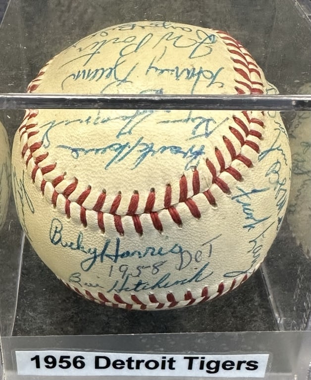 VINTAGE 1956 DETROIT TIGERS TEAM SIGNED 28X AUTOGR REACH OFFICAL LEAGUE WILLIAM HARRIDGE (1 of 9)