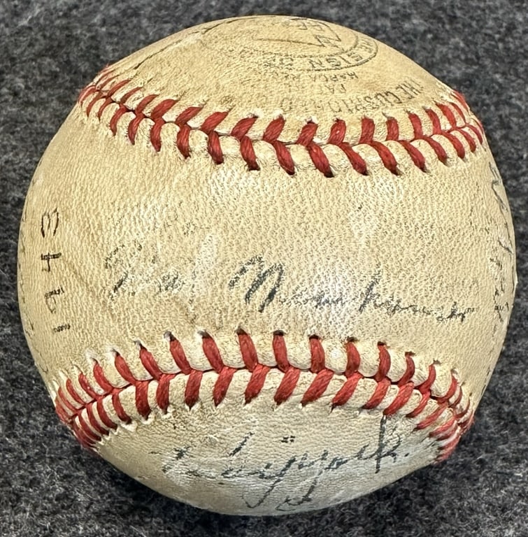 1943 DETROIT TIGERS TEAM SIGNED 26X AUTOGRAPHED BA REACH OFFICIAL AMERICAN LEAGUE BASEBALL VG (1 of 7)