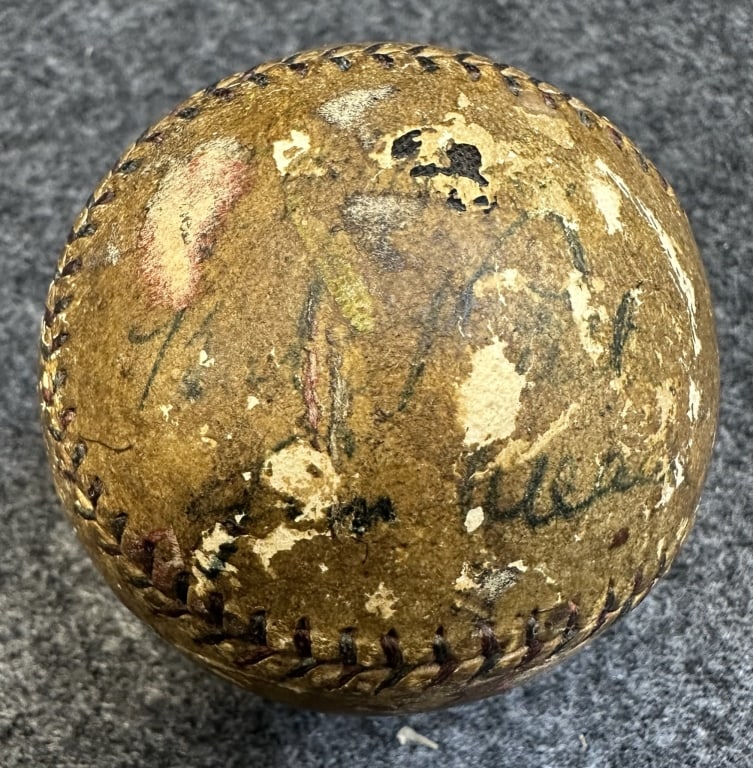 1931 NEW YORK YANKEES TEAM SIGNED 6X AUTOGRAPHED B RED & BLUE SEAM BASEBALL, POSSIBLE SPALDING (1 of 12)