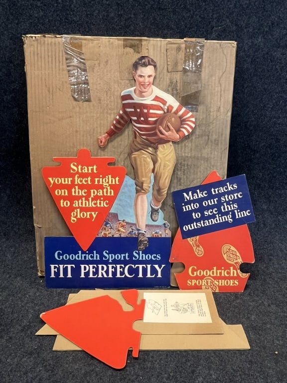 RARE GOODRICH SPORT SHOE CA. 1930S ORIGINAL CARDBO GREAT EARLY ADVERTISING DATING TO THE 1930S. (1 of 12)
