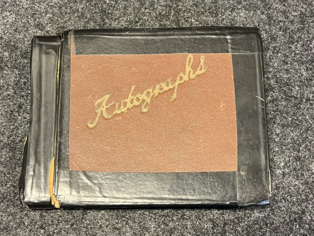 VINTAGE 1940S & 50S AUTOGRAPH BOOK LOADED WITH 74 THIS WAS A PERSONAL SIGNED AUTOGRAPH BOOK WITH 74: THIS WAS A PERSONAL SIGNED AUTOGRAPH BOOK WITH 74 ORIGINAL OBTAINED IN PERSON AUTOGRAPHS. SOME INCREDIBLE HALL OF FAMERS AS FOLLOWS: BOB DOERR, FRANK HOUSE, VERN STEPHENS, HARRY TAYLOR, JOHNNY PESKY, 