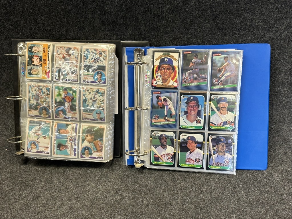 LOT OF 2 BINDERS OF DETROIT TIGERS TOPPS DONRUSS F GREAT ORIGINAL LOT OF TIGERS TEAM CARDS SEE ALL: GREAT ORIGINAL LOT OF TIGERS TEAM CARDS