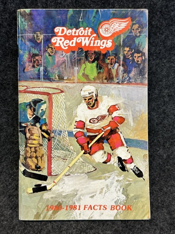 1980-1981 DETROIT RED WINGS TEAM SIGNED FACTS BOOK GREAT TEAM SIGNED MEDIA GUIDE: LINDSAY, FOLIGNO, (1 of 13)