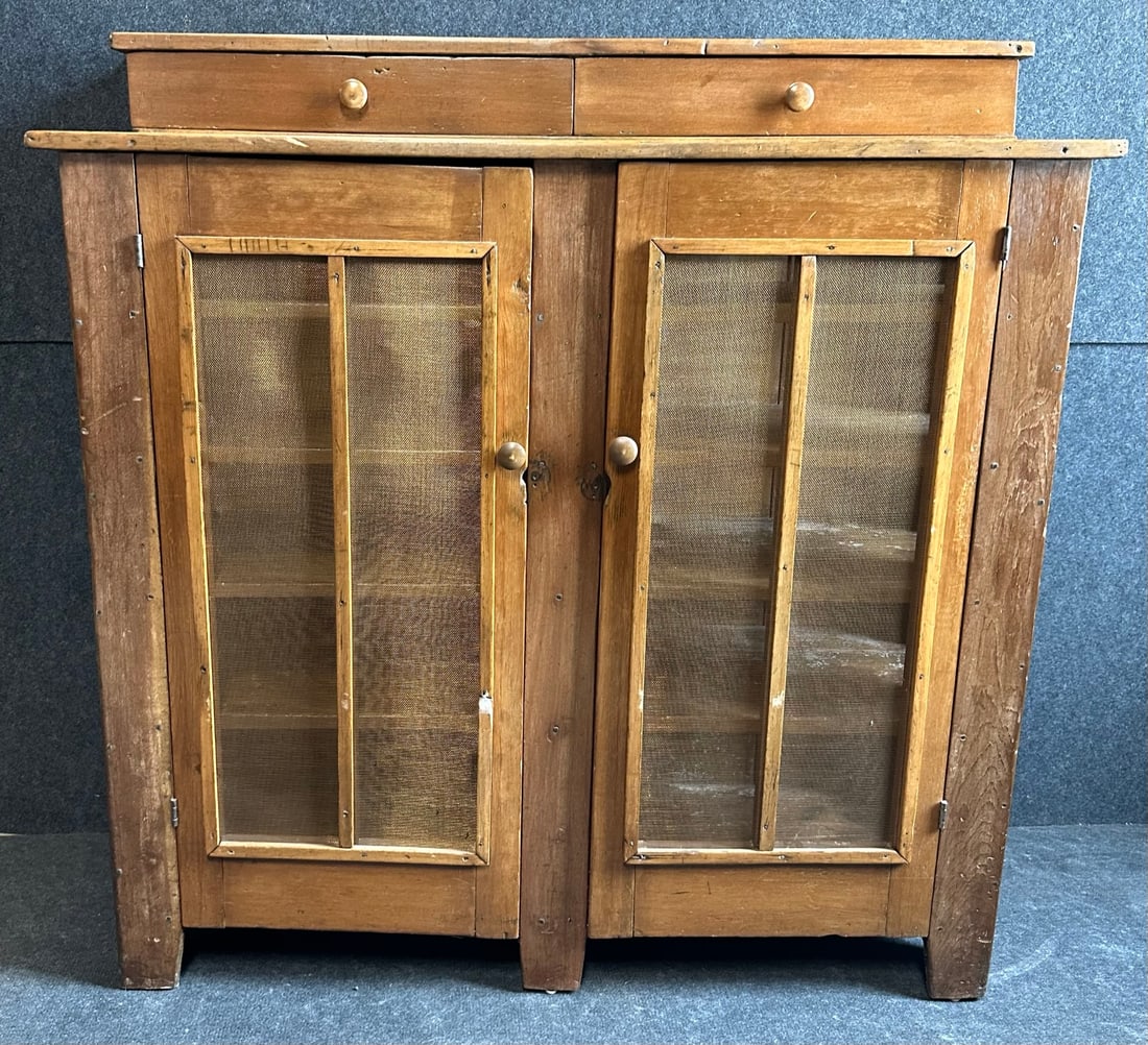Beautiful 2 Door Copper Screened Pie Safe w/ 2 Top Drawers (1 of 10)