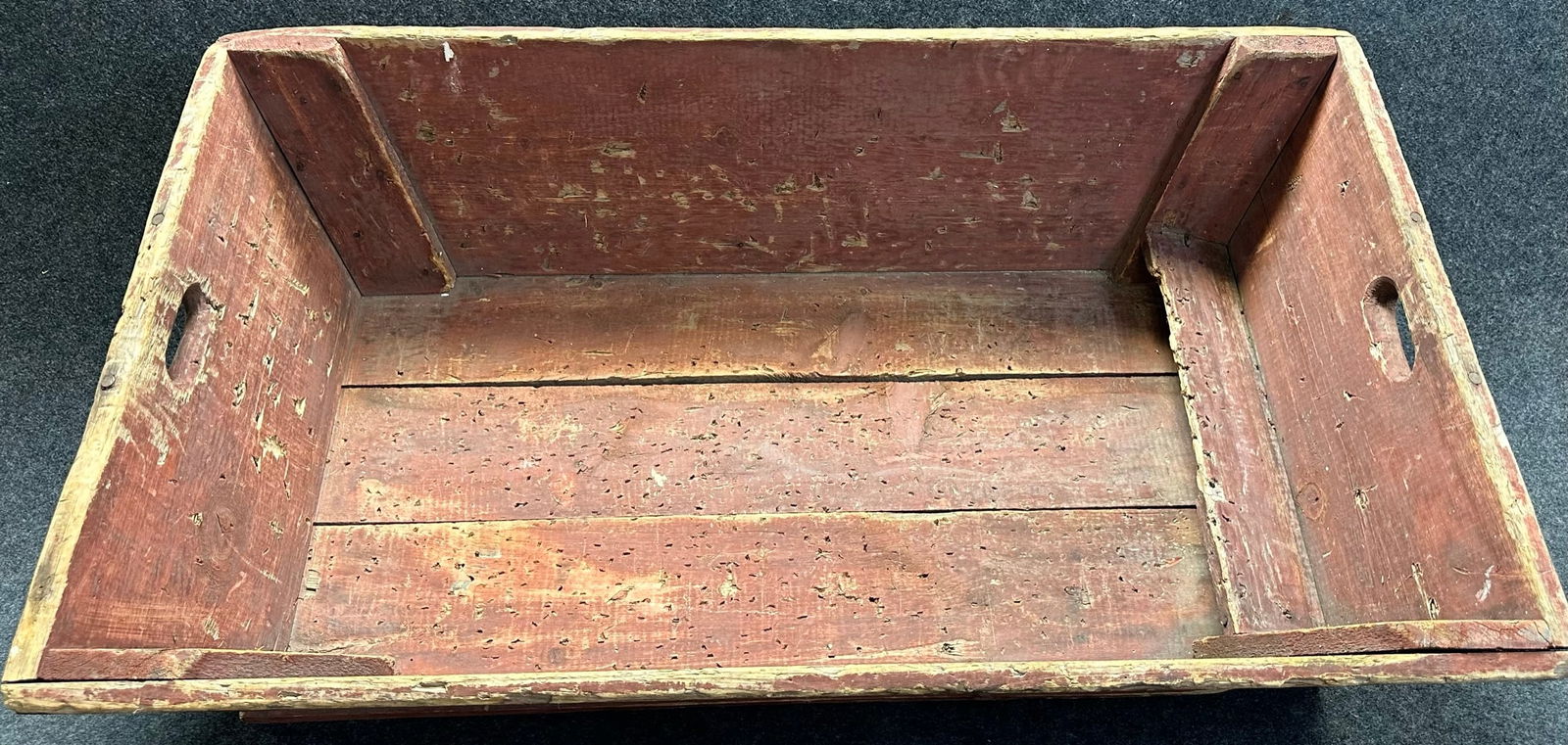 Large Antique 19th Century Red Painted 44" Dough Box (1 of 7)
