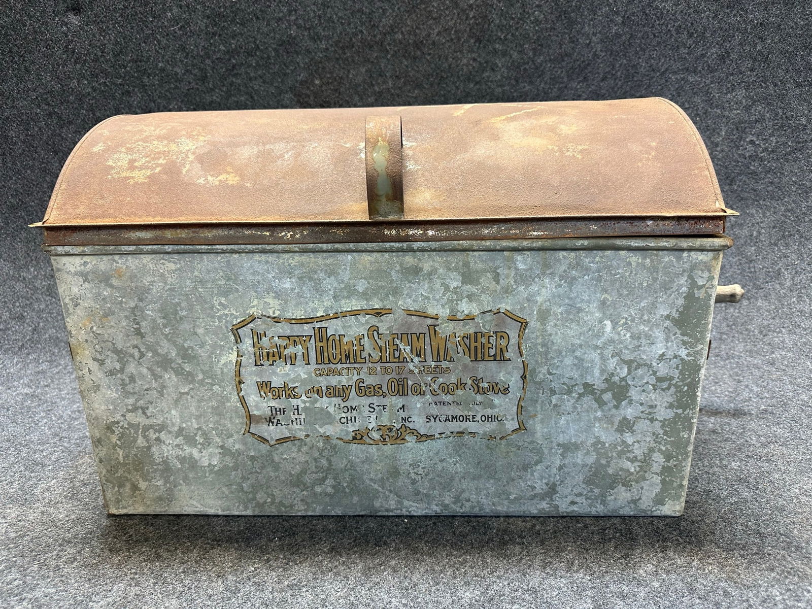 Antique Galvanized Happy Home Steam Washer Sycamore Ohio (1 of 7)