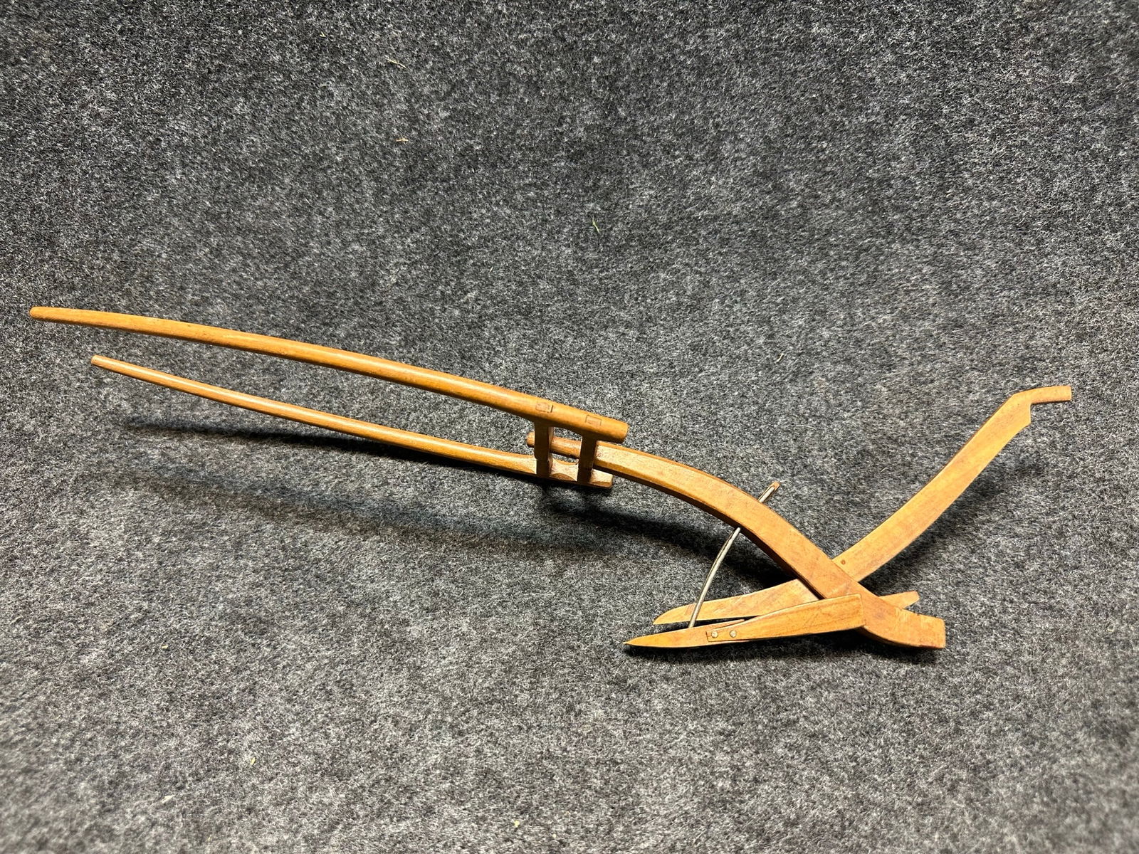 Rare Antique 1800s Miniature Wooden Salesman Sample Plow Marked 163 (1 of 9)