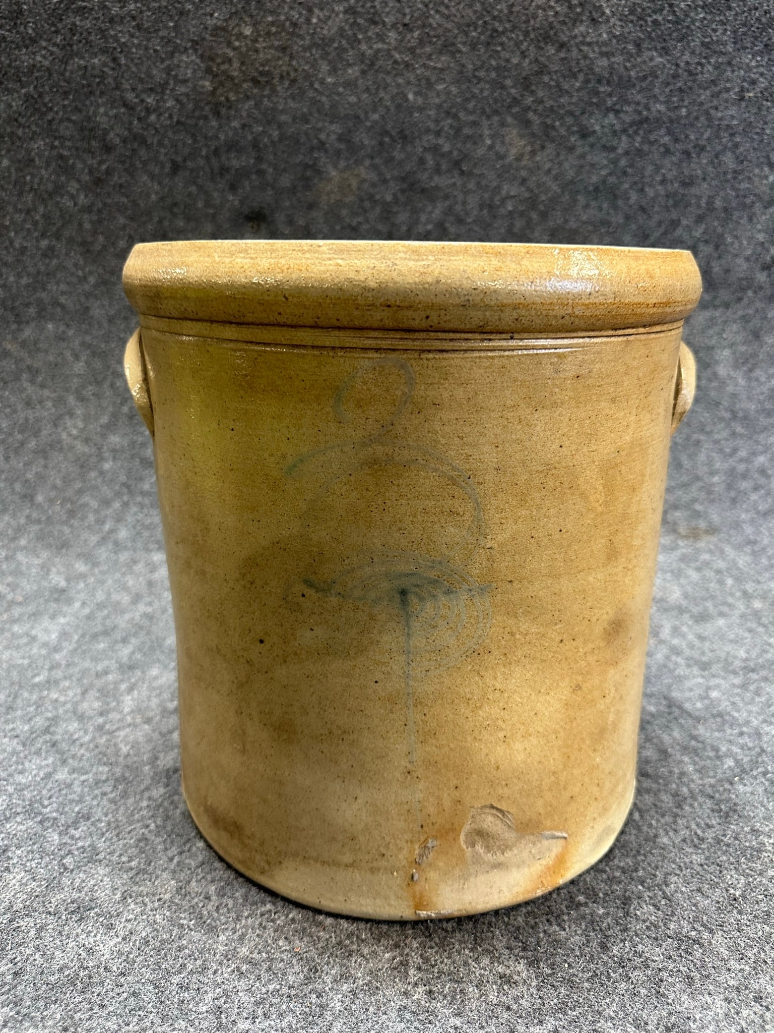 Antique Late 19th Century 3 Gallon Stoneware Crock w/ Blue Decorated Bee Sting (1 of 7)