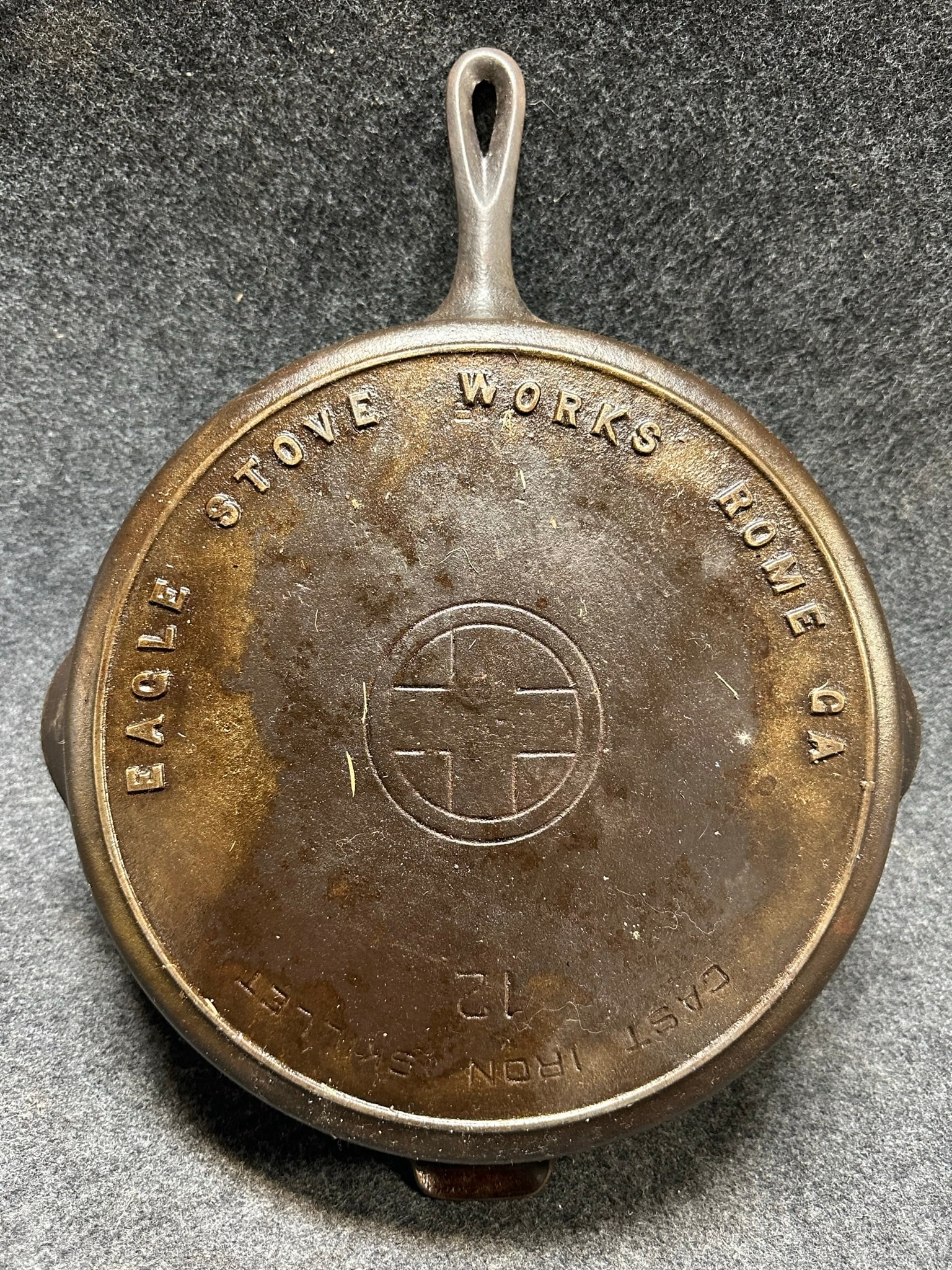 Rare Eagle Stove Works Rome GA Griswold 12" Cast Iron Skillet (1 of 9)