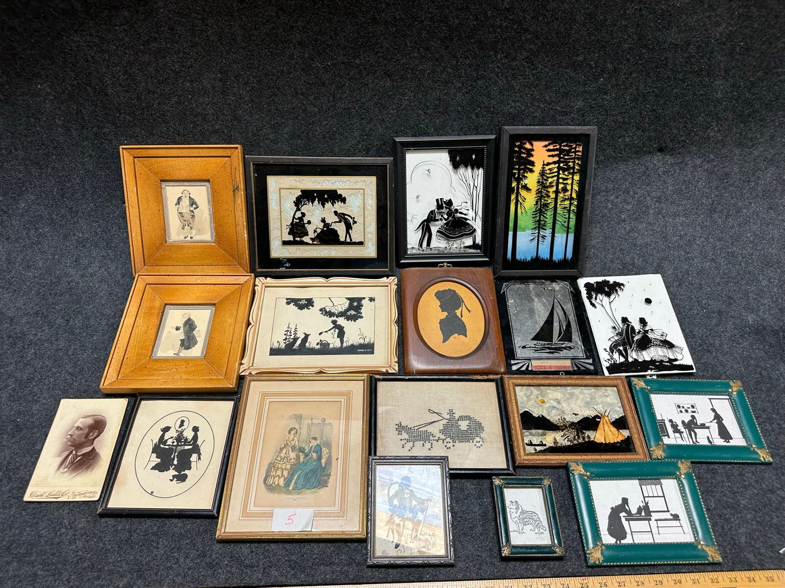 Large Antique Lot 17 Late 1800s Early 1900s Colonial & Portrait Silhouettes (1 of 8)