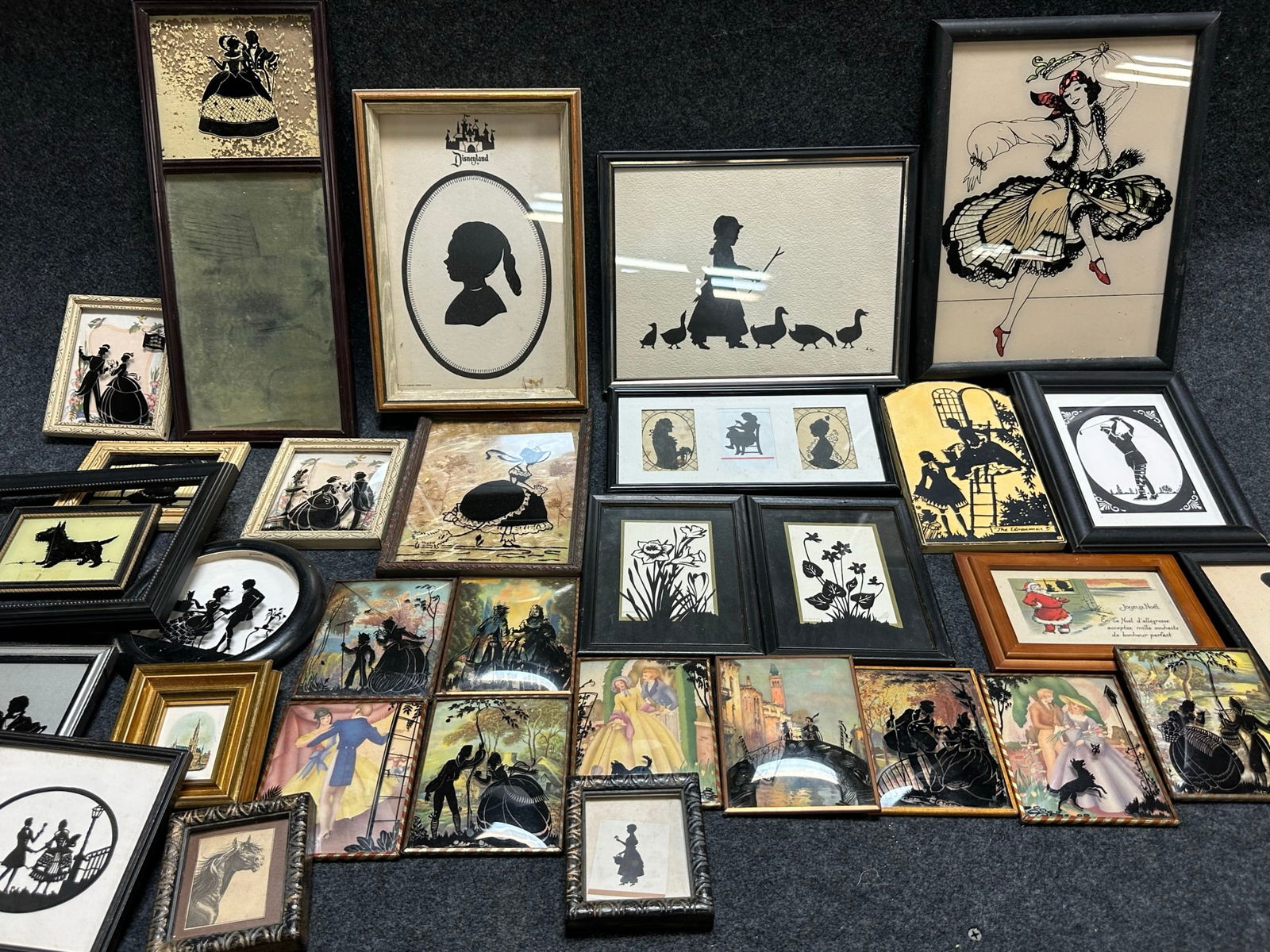 Huge 32 Piece Lot Early 1900s Antique Silhouette & Painted Framed Colonial Portraits & Pictures (1 of 14)