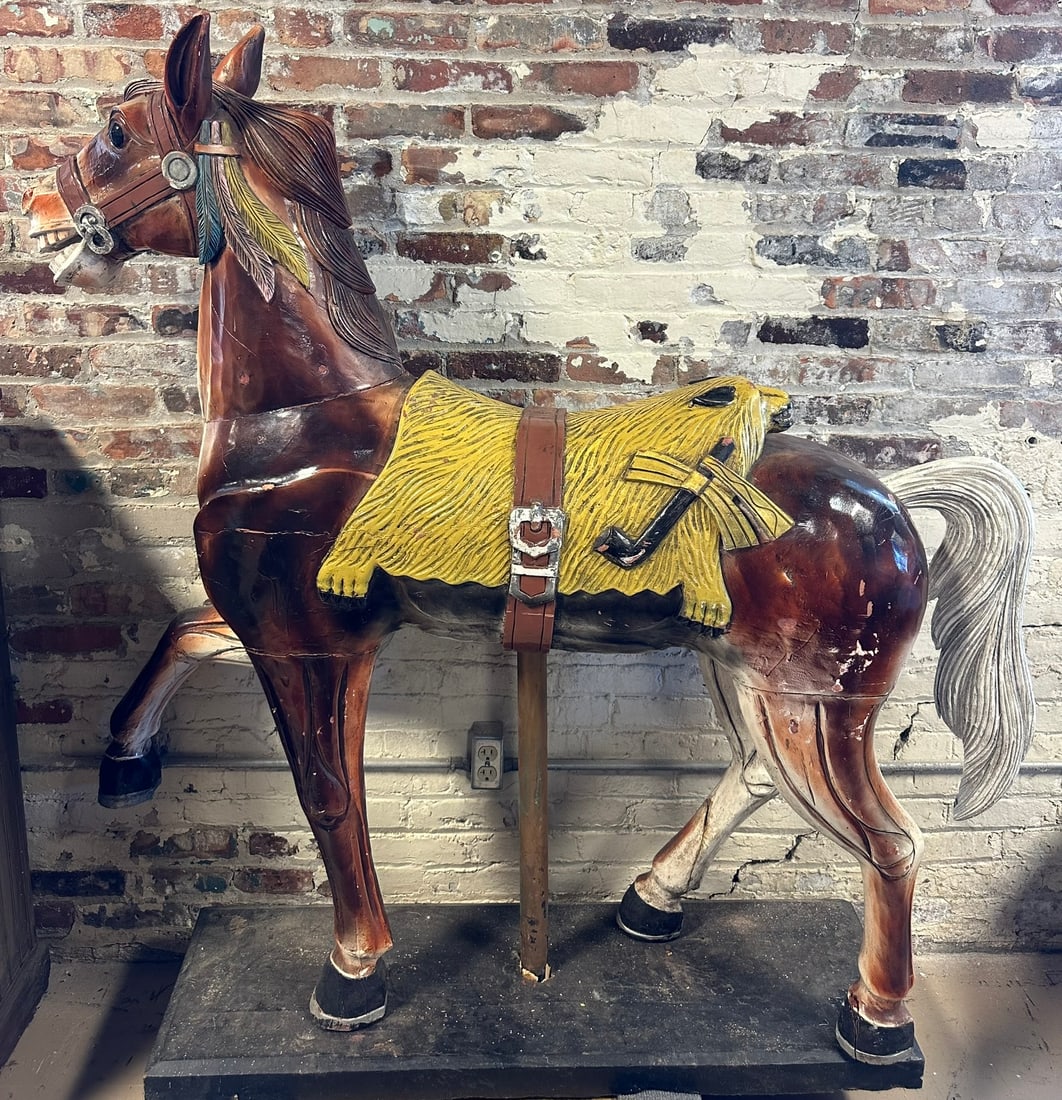 Mid 20th Century Wooden Carved Figural Carousel Horse (1 of 18)