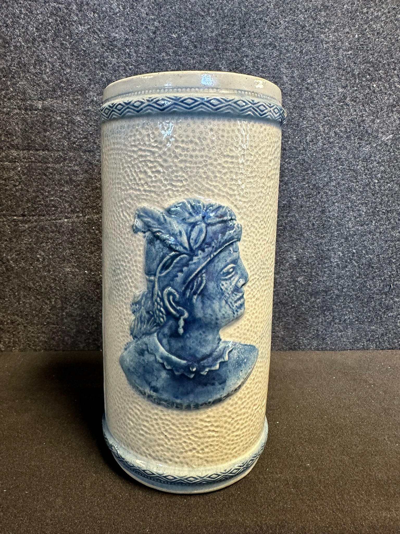 Antique Early 1900s Old Sleepy Eye Flour Monmouth Dragonfly Vase 8.5" Tall (1 of 10)